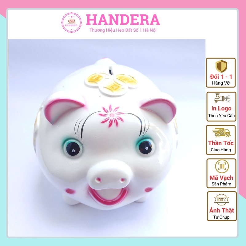 Heo đất tiết kiệm tiền HANDERA size to chất liệu thạch cao không ẩm mốc tiền an toàn sử dụng HD04