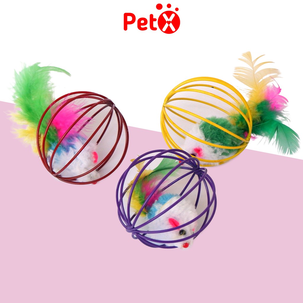 Đồ chơi cho mèo bóng chuột lồng sắt PetX