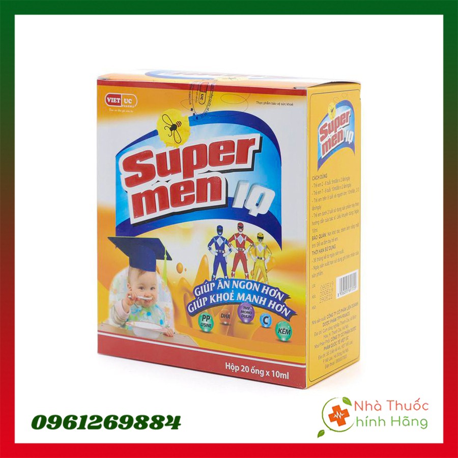 Siro Ăn Ngon Supermen IQ- Hộp 20 Ống