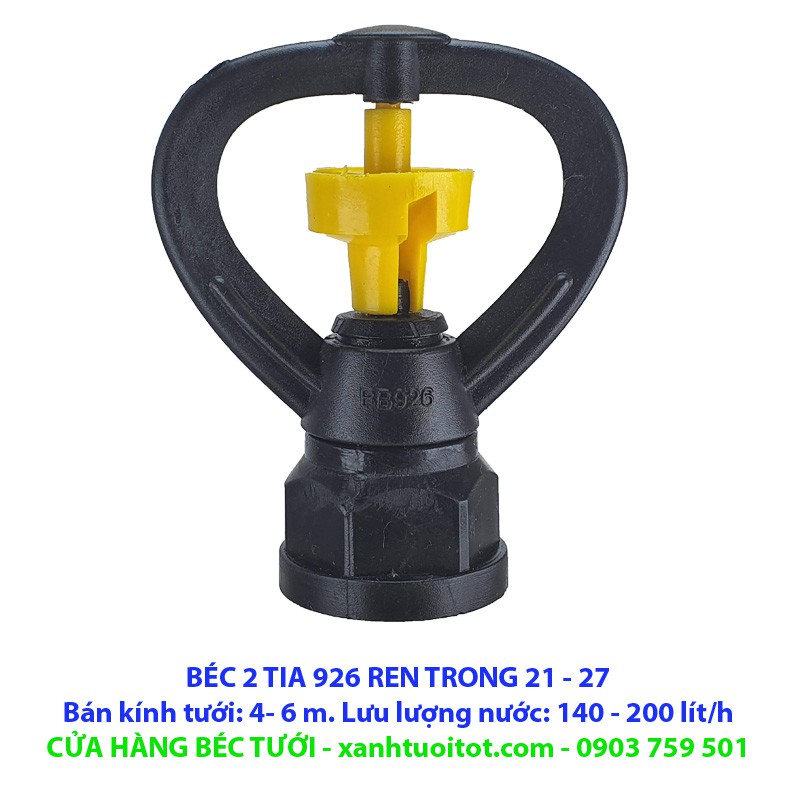 Bộ 10 BÉC TƯỚI 2 TIA 926 REN TRONG 21- 27