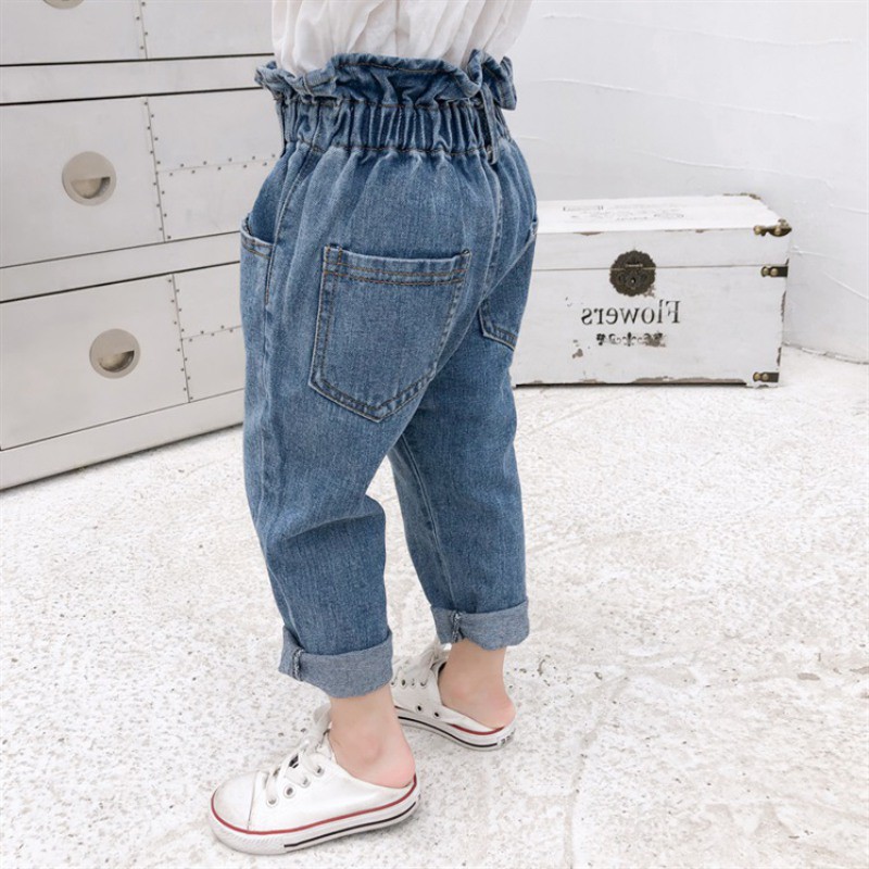 Quần Jean Denim Lưng Thun Cho Bé Gái