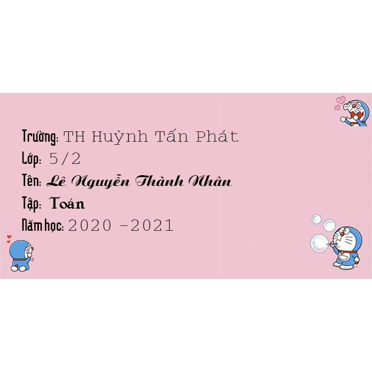 NHÃN VỞ IN HÌNH DORAEMON - IN HÌNH, THIẾT KẾ THEO YÊU CẦU