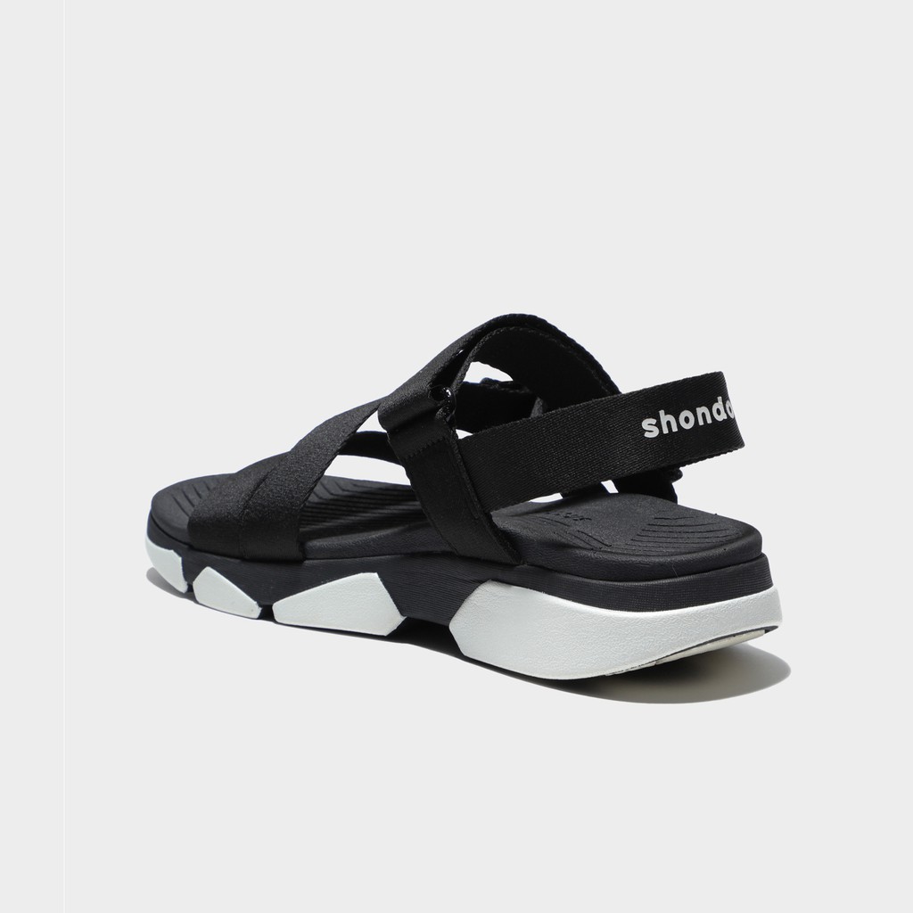 Giày Sandals Shondo F7 Track đen đế trắng F7T0010
