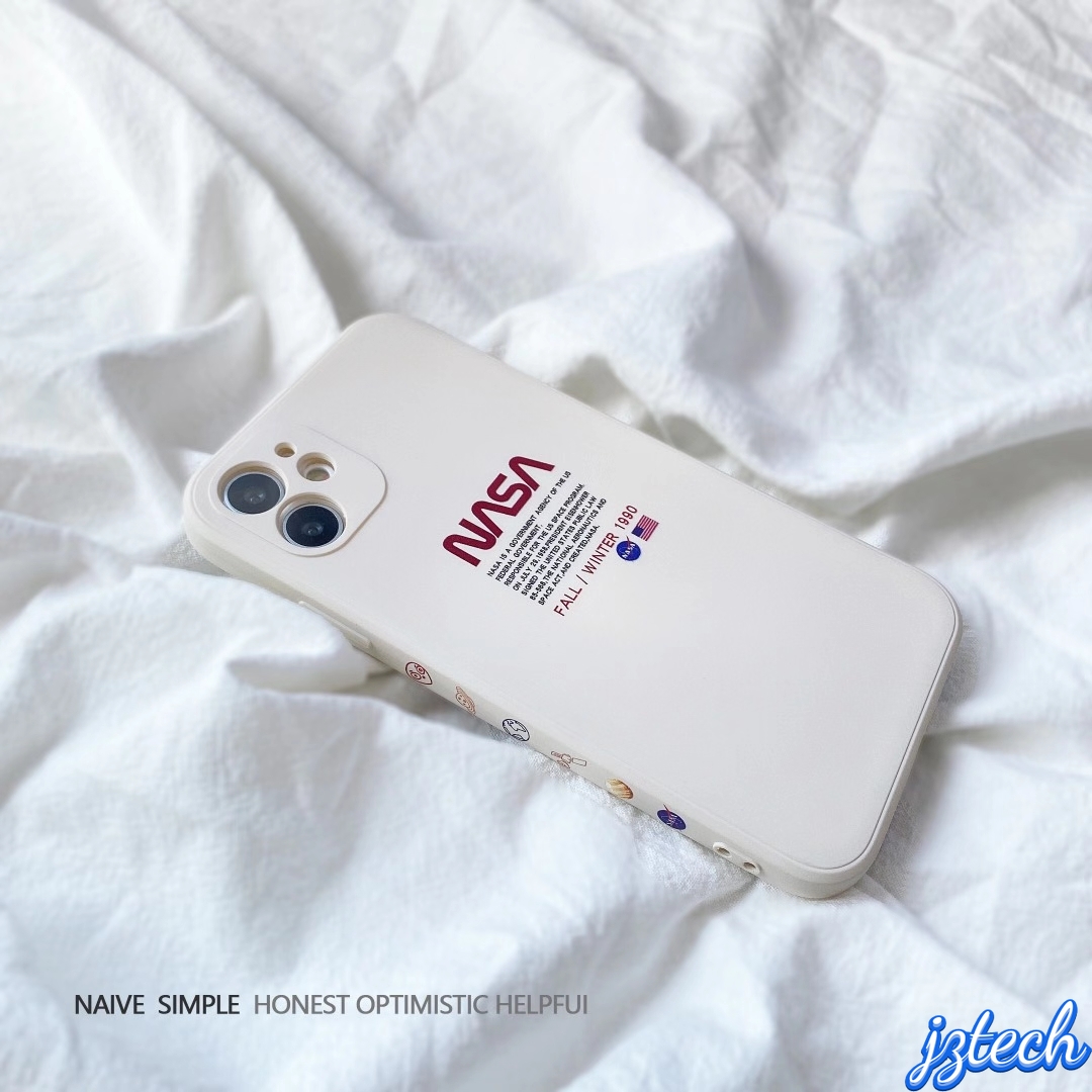 IPhone 12 11 Pro Max X Xs Max XR 8 7 Plus 12 Mini Fashion NASA Space Pattern Phone Case Cartoon Straight Edge Pattern Phone Case