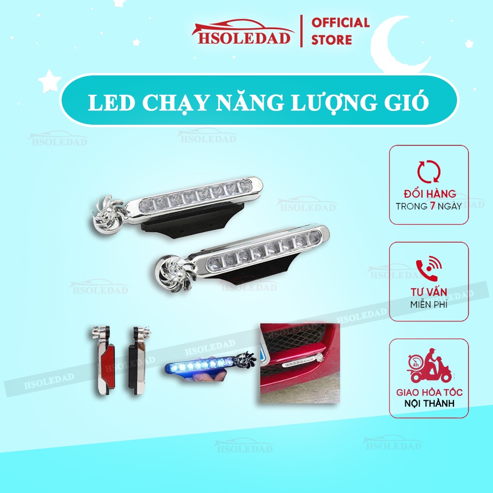 Đèn led chạy năng lượng gió gắn đầu ô tô