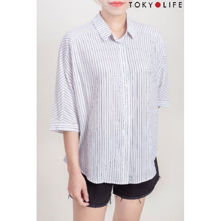 [Mã WABRSWK giảm 10% đơn 250K] Áo sơ mi Nữ TOKYOLIFE dáng suông cổ đức E9SSS001G
