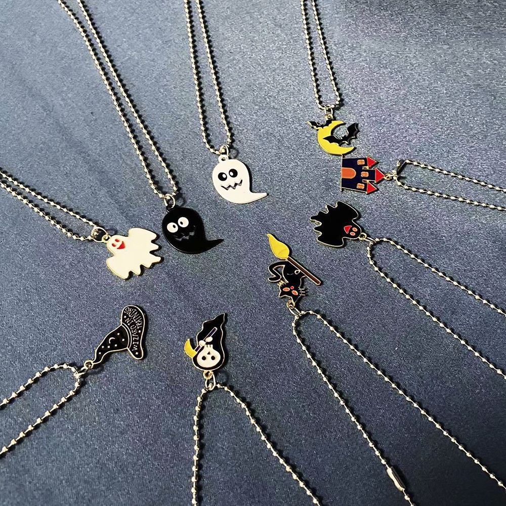 Dây Chuyền Cặp Đôi Mặt Hình Đầu Lâu Trái Tim Ma Quỷ Phong Cách Punk hip Hop Sáng Tạo