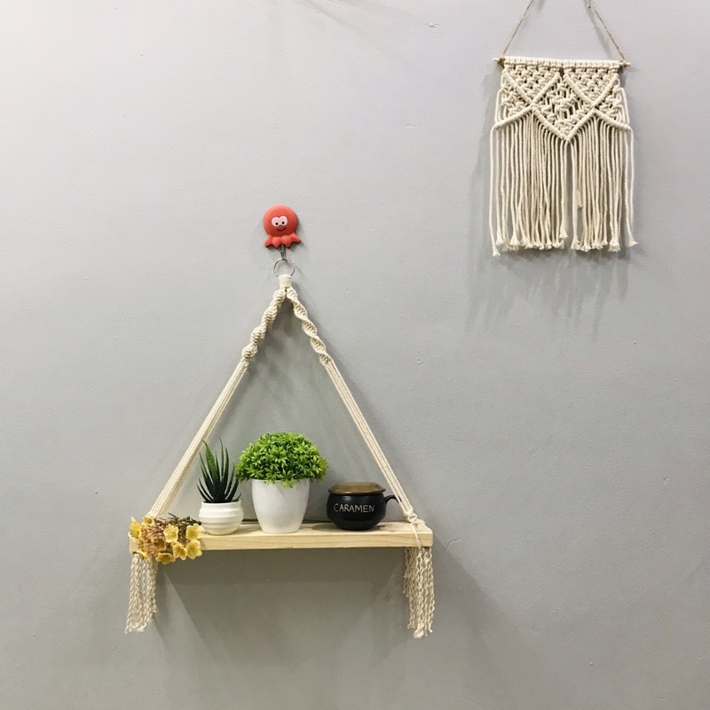 KỆ GỖ TRANG TRÍ HOẠ TIẾT - KỆ GỖ MACRAME