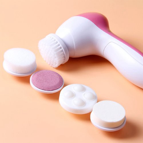 Máy rửa mặt với 5 đầu massager và làm sạch da, máy rửa mặt gọn nhẹ bỏ túi