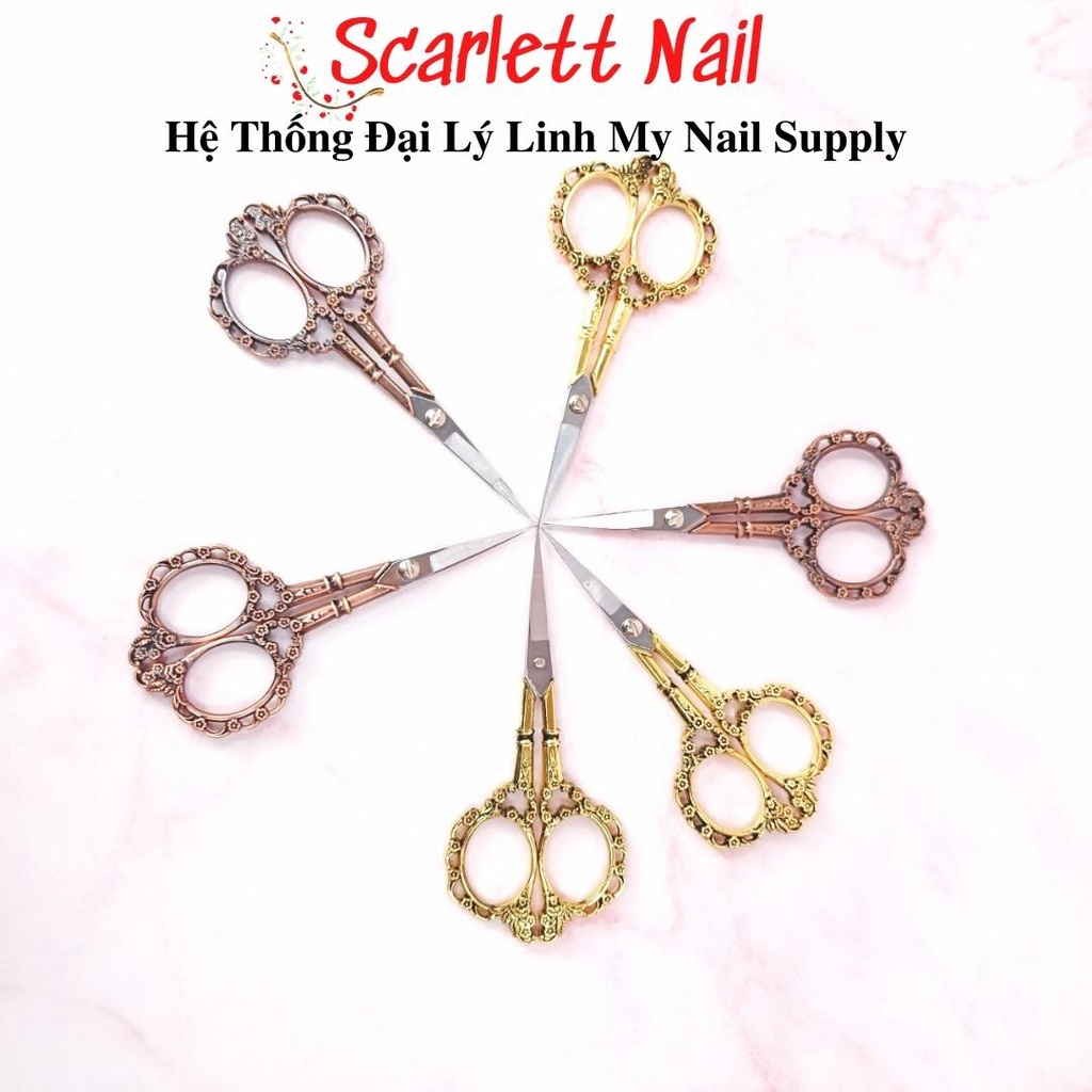 Kéo Cắt Tạo Phom Móng Giả Hoa Văn Hoàng Cung Sang Trọng