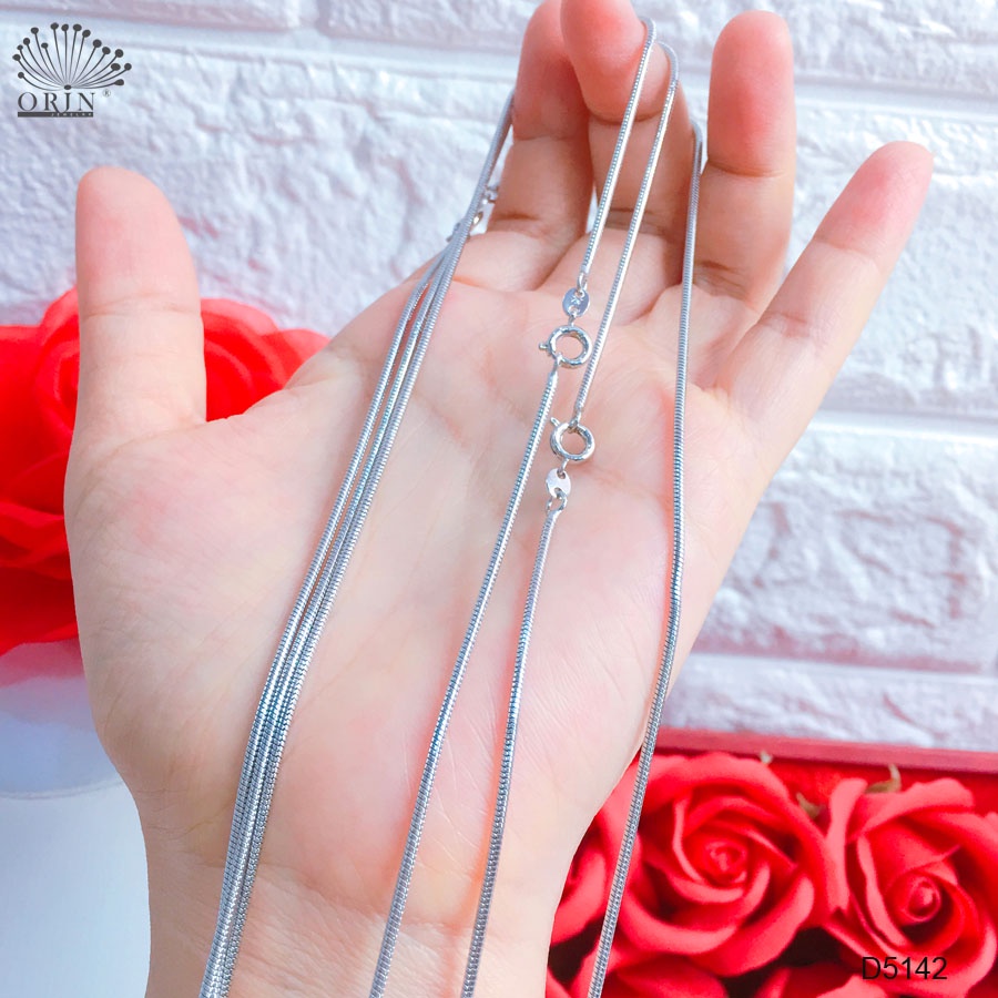 Dây chuyền bạc , dây mì trơn mạ bền màu cao cấp Orin D5142