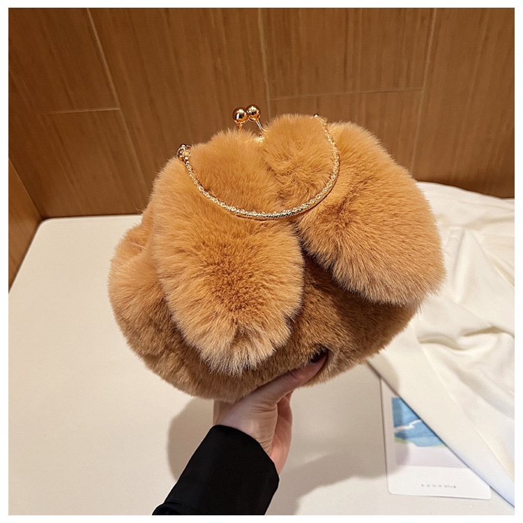 Túi Xách Đeo Vai Phủ Bông Hình Tai Thỏ Thời Trang Mùa Thu 2022 Dành Cho Nữ