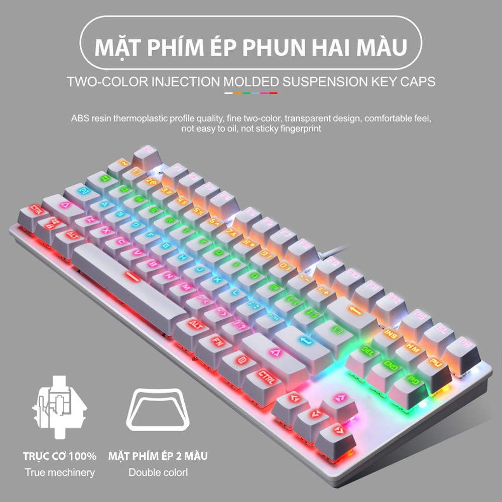 Bàn phím cơ Latope gaming bàn phím máy tính chơi game TKL Full LED K550 RGB