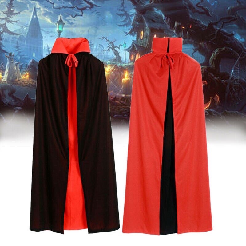 Áo choàng ma cà rồng kèm mặt nạ ma  cà rồng hoá trang cosplay / bộ áo choàng ma cà rồng đỏ đen