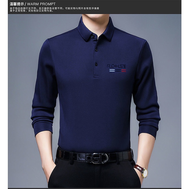 Áo Thun POLO Tay Dài Màu Trơn Phong Cách Doanh Nhân Thời Trang Xuân Thu Hàng Mới Dành Cho Bạn Nam [47% off]