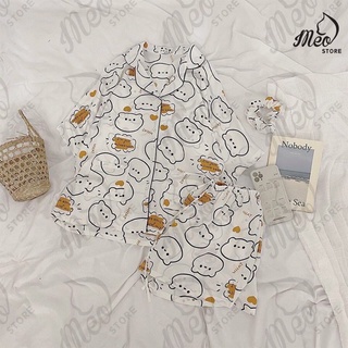 Đồ bộ lụa pijama cánh dơi mềm mịn mát.