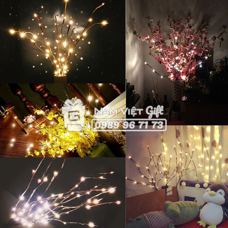 [6 Màu] Đèn Nhánh Cây LED Trang Trí Lễ Tết Năm Mới