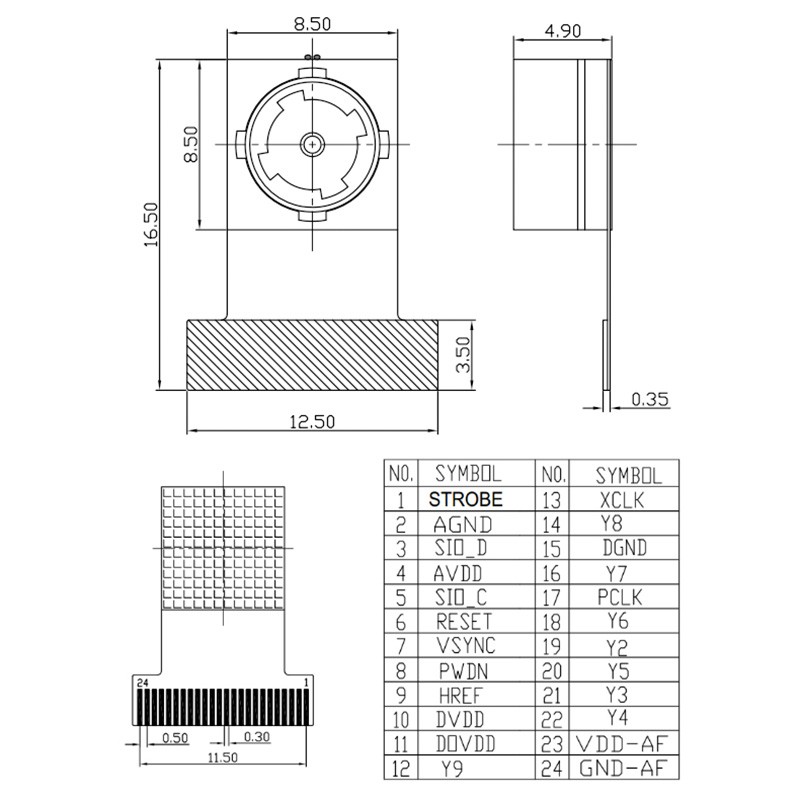 1 Chiếc Camera Nhận Diện Tự Động 500W Pixel OV5640-AF