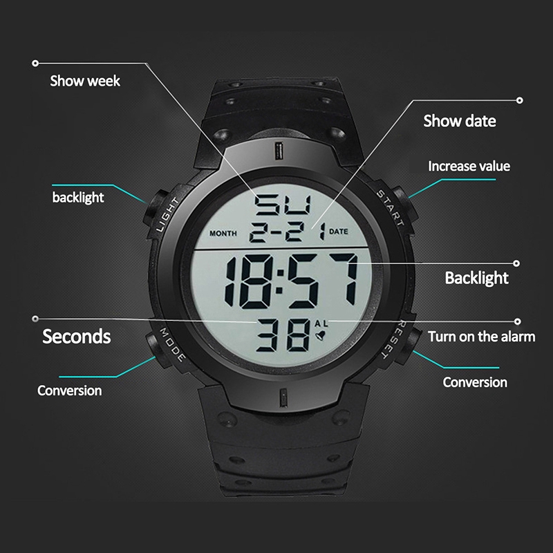 Đồng Hồ LED Đa Năng Phong Cách Phương Tây