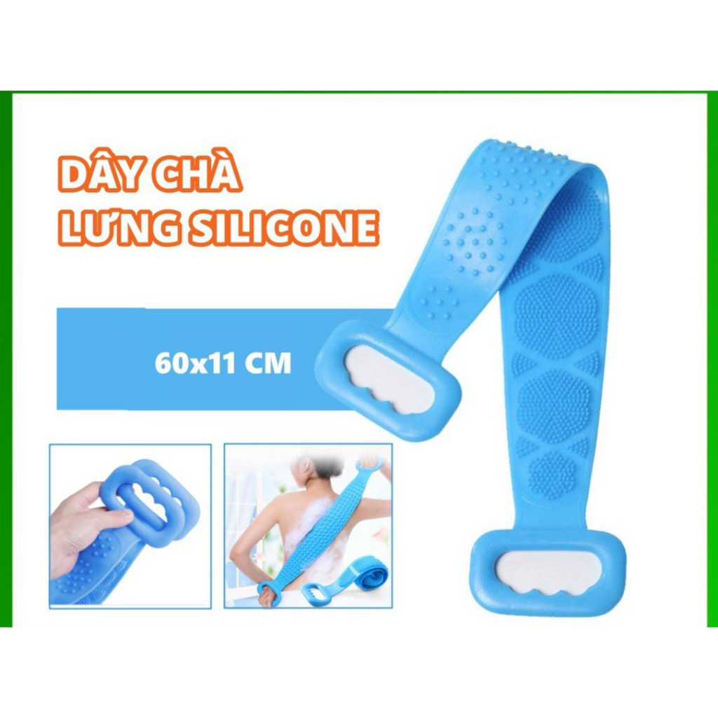 Sỉ 10 Dây Cọ chà Lưng Silicon 2 Mặt tẩy da chết khi tắm siêu thích