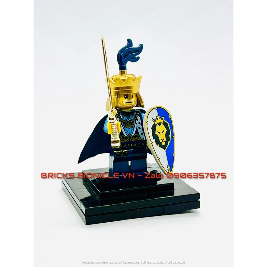 LEGO MINIFIGURES - ĐỒ CHƠI XẾP HÌNH LEGO NHÂN VẬT TRUNG CỔ - CASTLE BLUE LION KING - VUA SƯ TỬ XANH DƯƠNG