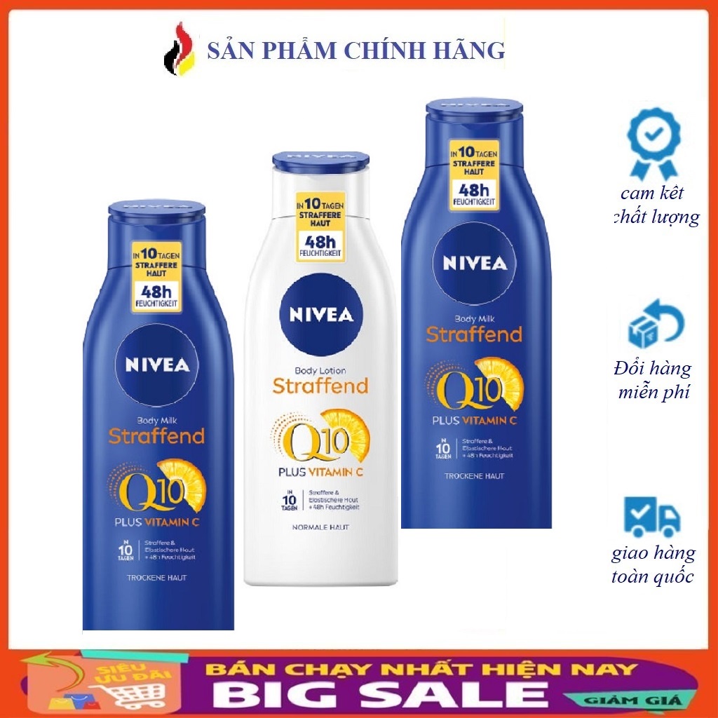 Dưỡng thể Nivea toàn thân Q10 400ml Đức, cho làn da sáng mịn, hổ trợ tái tạo tế bào, chống lão hóa da