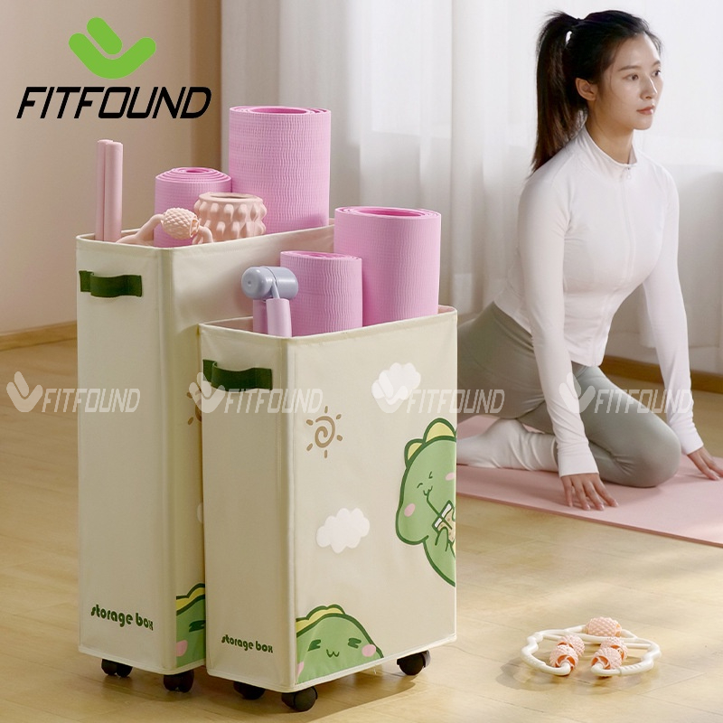 Giỏ Đựng Thảm Tập Yoga Dụng Cụ Tập Gym Pilates Thể Dục Gấp Gọn Có Bánh Xe Tiện Dụng