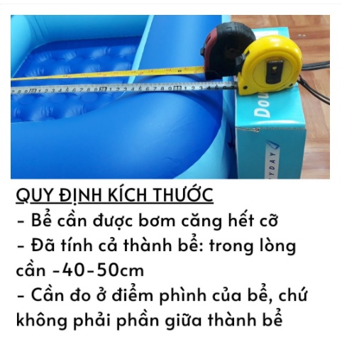 Bể bơi phao cho bé trong nhà kích thước 2m1 loại dày đáy 2 lớp chống trơn trượt