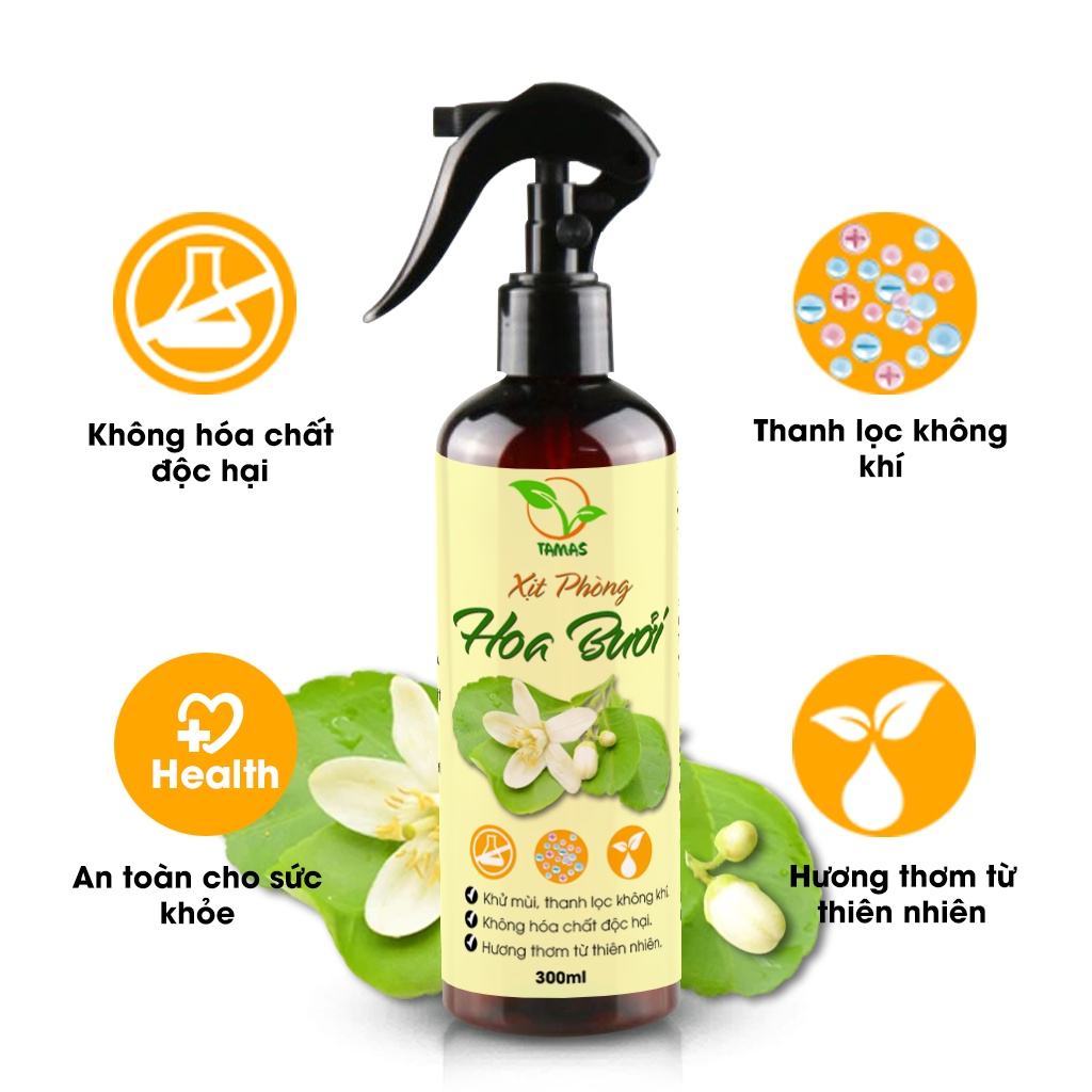 Xịt Thơm Phòng Hương Hoa Bưởi 50ml-300ml TAMAS, Khử Mùi, Làm Thơm Phòng, Xua Đuổi Côn Trùng