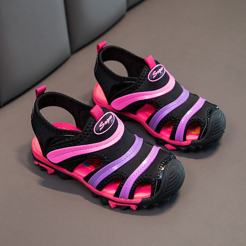 Caterpillar Boy's Beach Shoes Closed Toe New Color-Matching Sandals Summer Solid Soft Bottom Non-Slip Medium and Big Children Girls【4Month10Day After】 D5ep