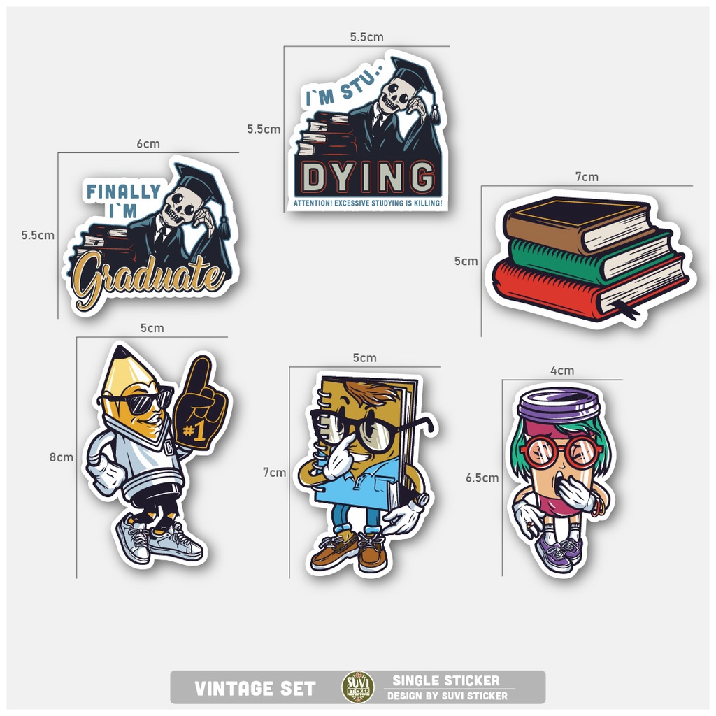 STICKER LẺ - Sticker Study dán mũ bảo hiểm, laptop, điện thoại, vali. MSP: SS13