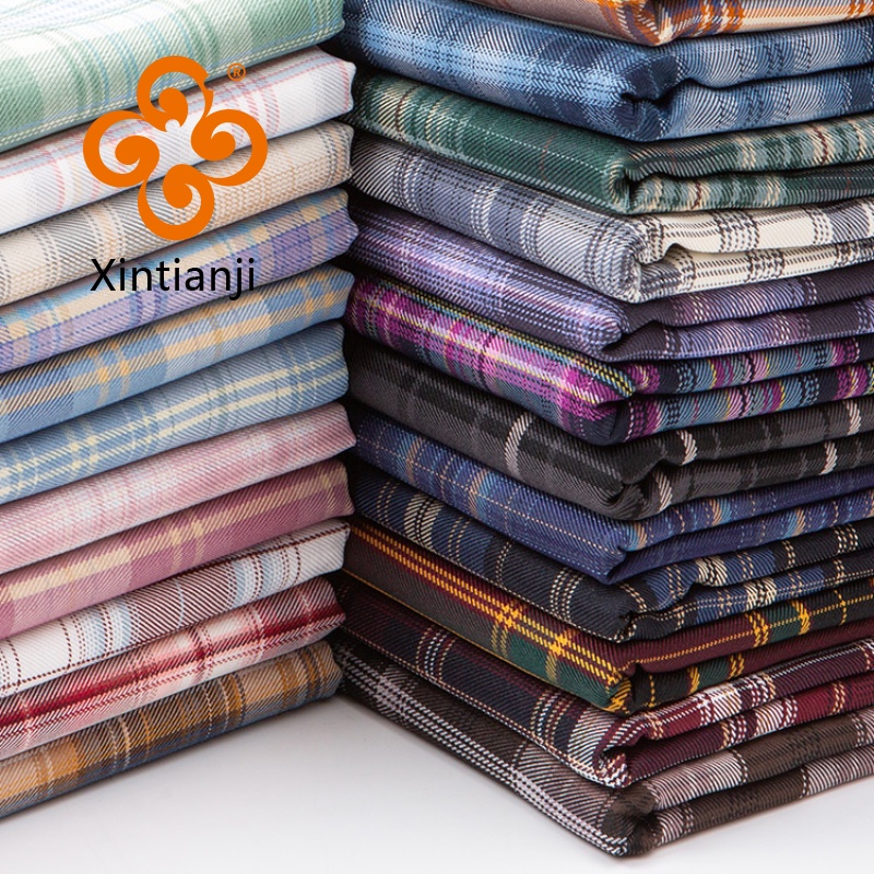 Jk Kẻ Sọc Vải Tự Làm Quần Áo Sợi Nhuộm Đồng Phục DIY Xếp Ly Váy Quần Áo Váy Vải 0.5 Mét TJ5521