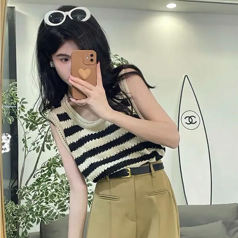 Áo Dệt Kim Ngắn Tay Thời Trang Mùa Hè Hàn Quốc Dành Cho Nữ