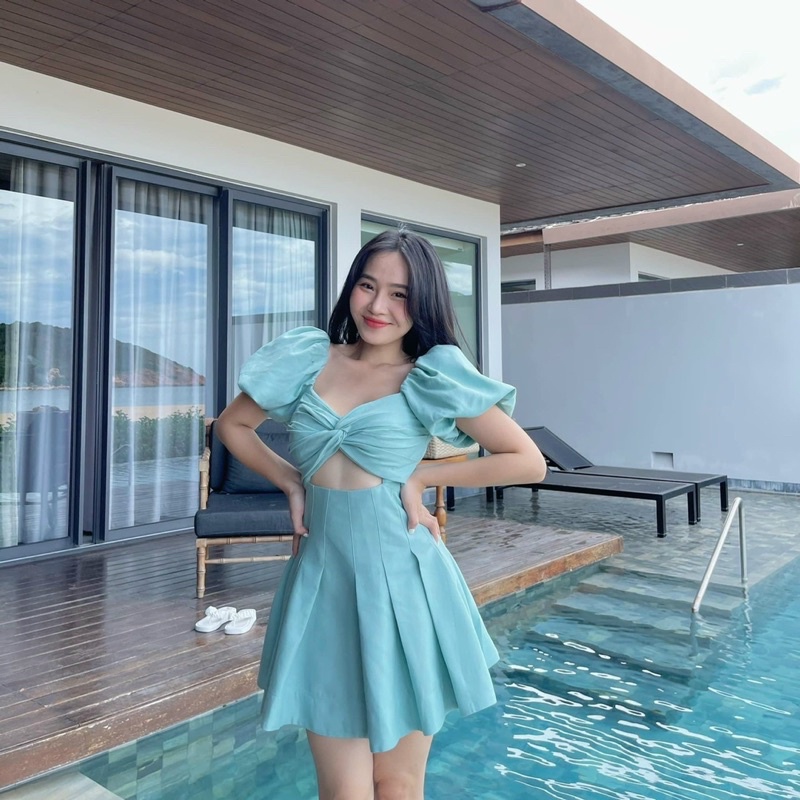 Đầm cut out xếp li bigsize 55kg-95kg🥰🥰