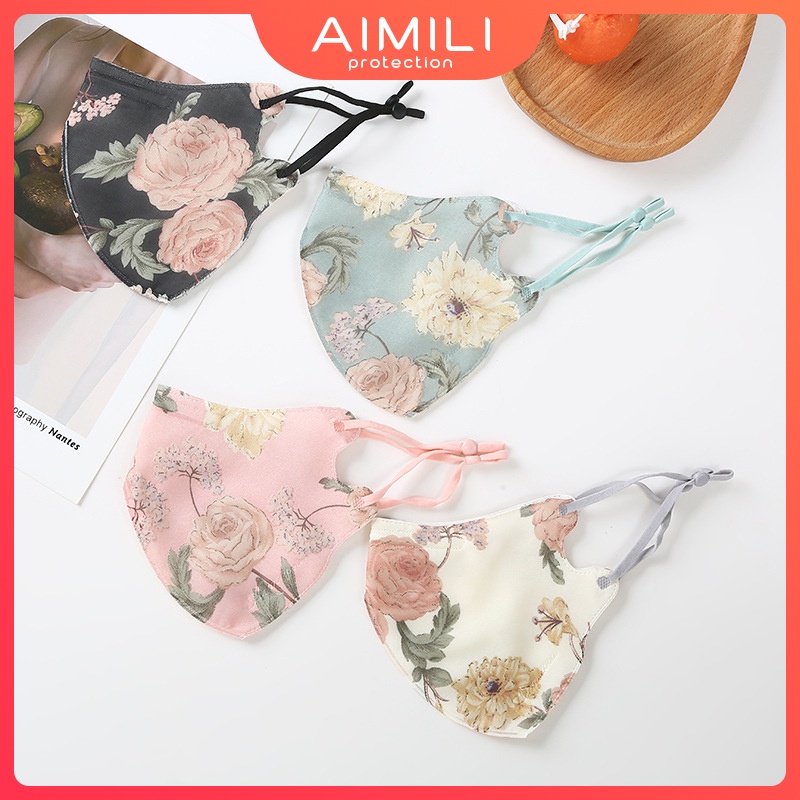 【3D】 Khẩu Trang cotton Chống Tia UV Chống Bụi Thoáng Khí Hình Hoa Thời Trang Có Thể Tái Sử Dụng Và Giặt Được Cho Nam Và Nữ