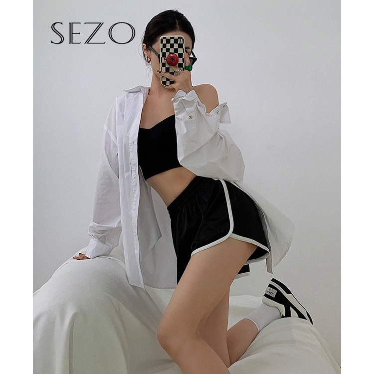 QKOOLE  Quần short thể thao phong cách Hàn Quốc kiểu dáng năng động cho nữ