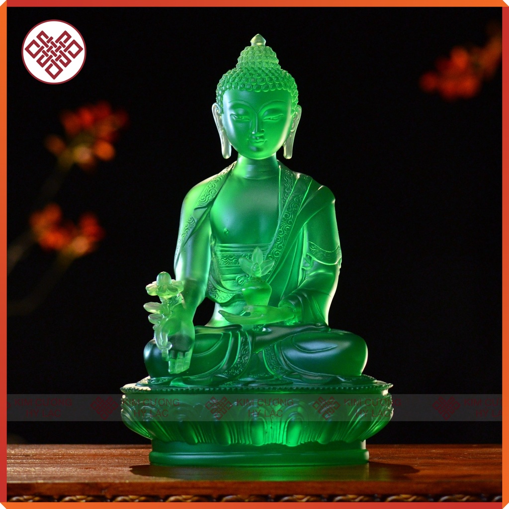 Tượng Phật Dược Sư [Kim Cương Hỷ Lạc] Màu Xanh Lá