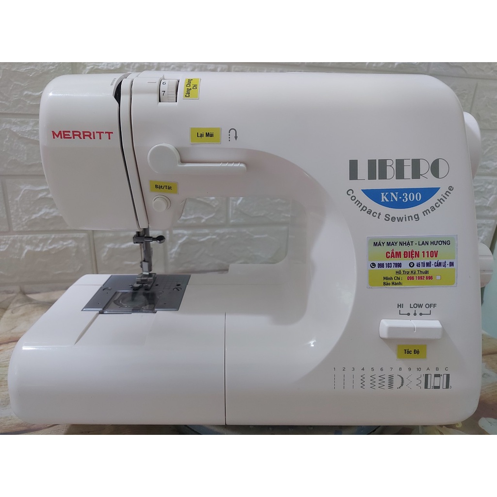 Máy May Gia Đình Nhật Bản Singer Merit Libero KN- may cơ bản- cam kết không kén vải- Kích thước 30x15x20 - màu trắng