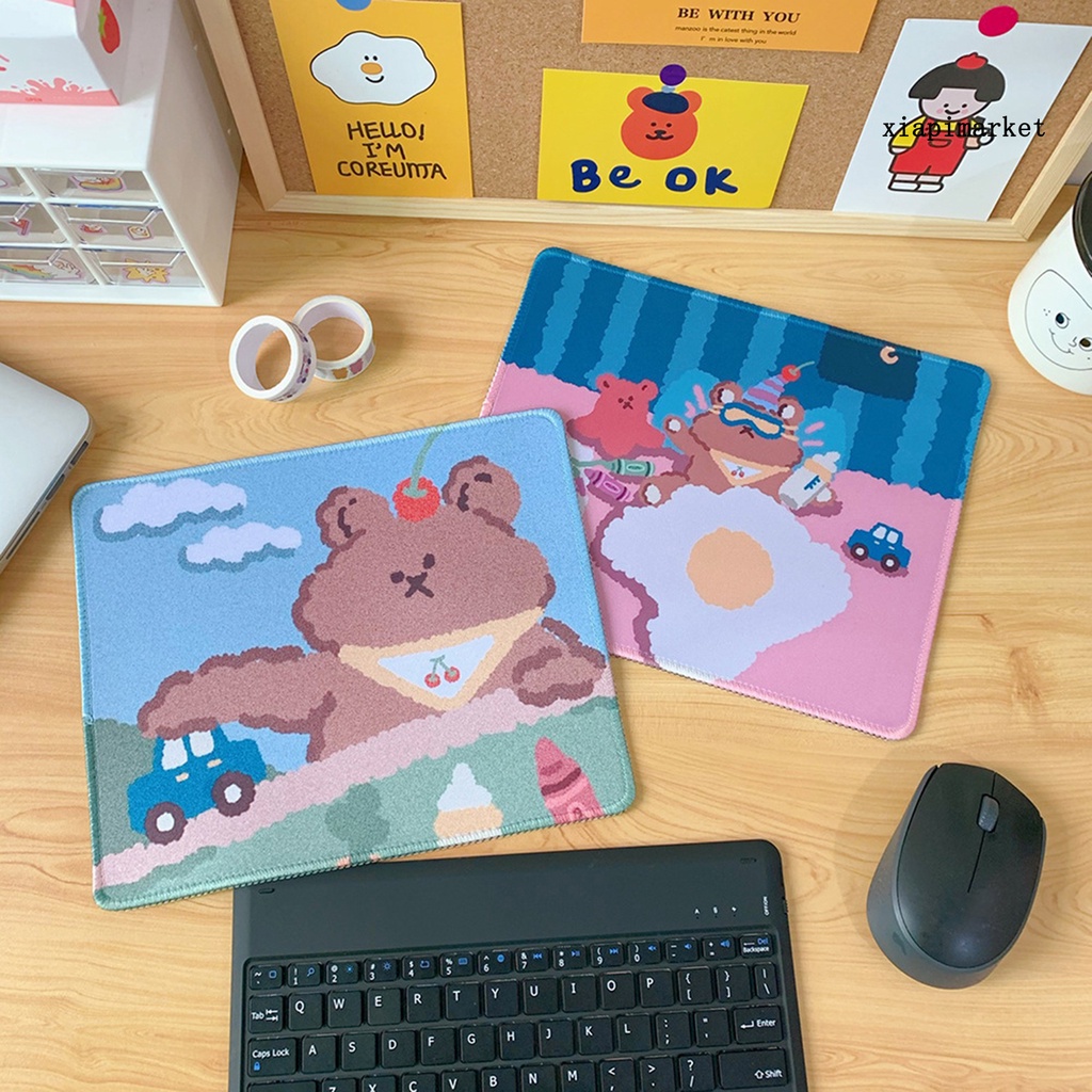 LOP_Soft Portable Non-slip Cute Cartoon Bear Mouse Pad Computer Mousepad for Office