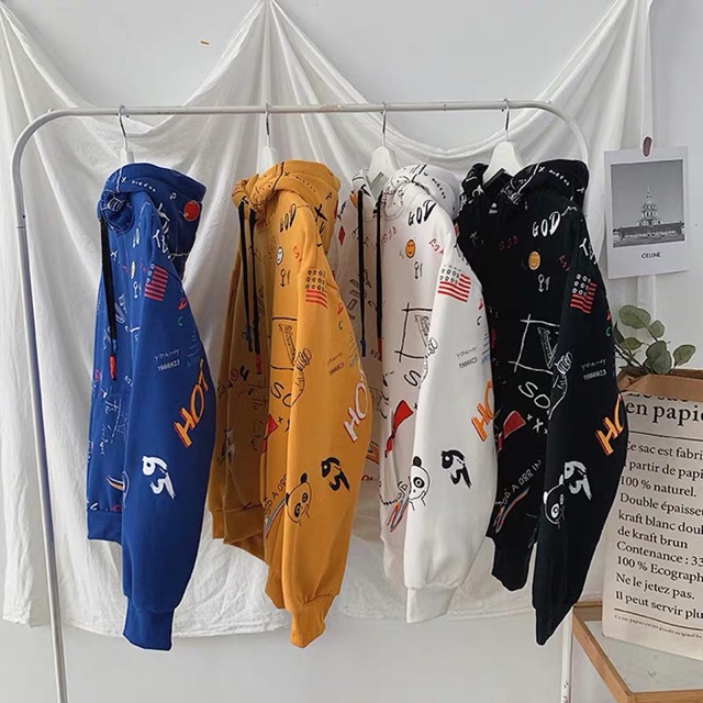 Áo hoodie nỉ bông hoạ tiết cute unisex H5 | BigBuy360 - bigbuy360.vn