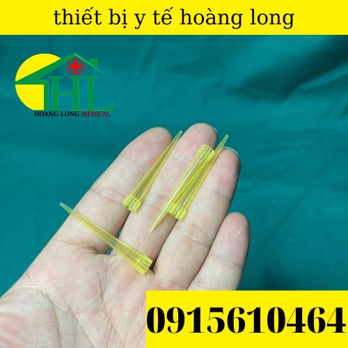 [ Combo 10 túi ] Đầu Côn Vàng Thường Không Khía 200ul Dùng Thí Nghiệm Cho Gilson Pipette Túi 1000 Cái