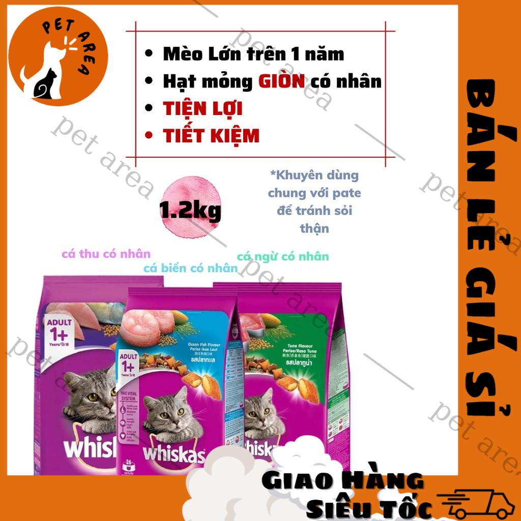 [Chính hãng][Hỏa tốc]Hạt Mèo Lớn Whiskas Gói 1.2Kg