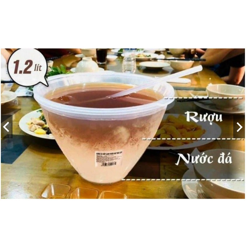 BÁT ƯỚP RƯỢU LẠNH TIỆN LỢI 1.2L KÈM MUỖNG MÚC RƯỢU [NHỰA]