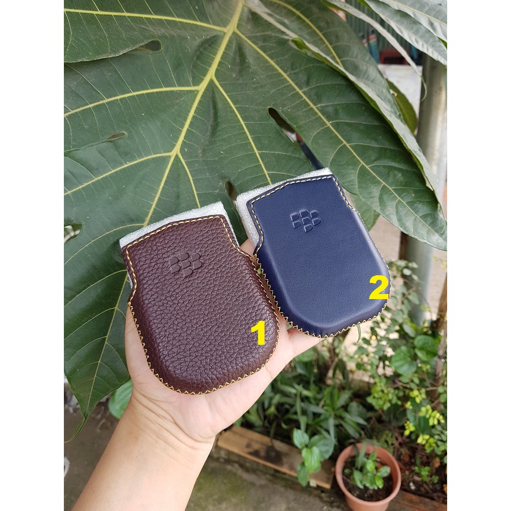 Bao da cầm tay máy Blackberry 8700 (dạng bao rút / chất liệu da bò thật)