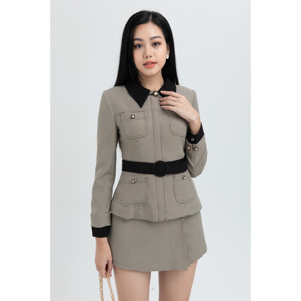 Áo Vest Tweed cổ đức nữ thiết kế IVY moda MS 67M5812