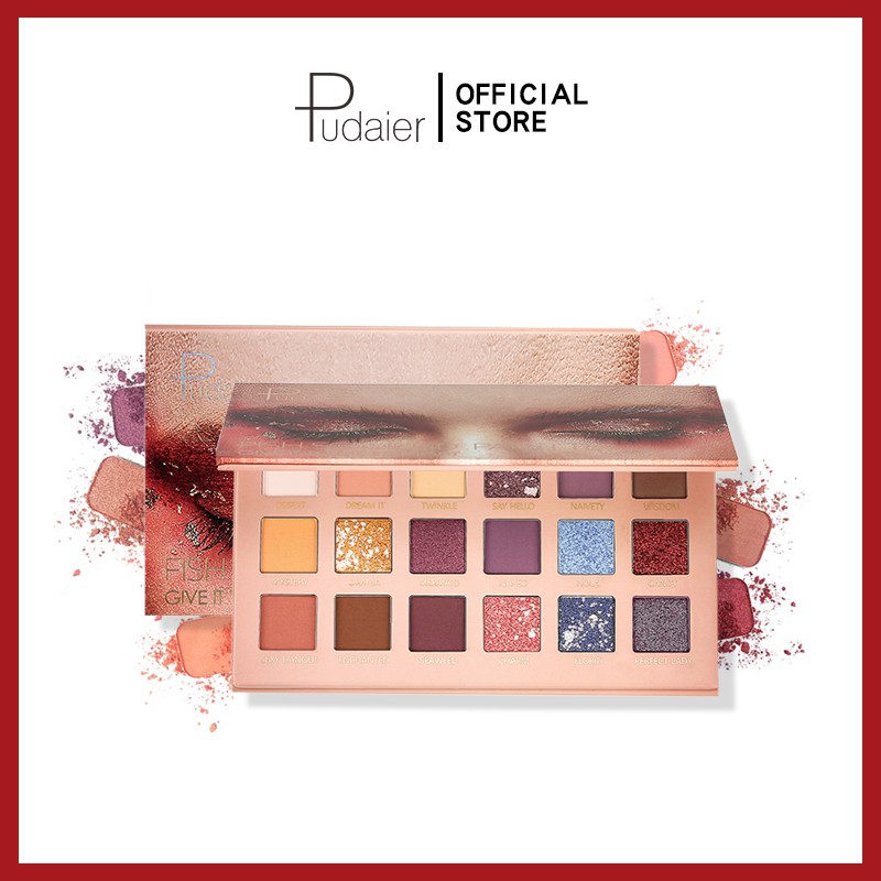 Pudaier High Glossy Fish Scale Eyeshadow Palette in 18 Color 210g