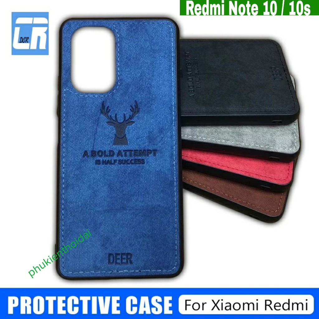 Ốp lưng Redmi Note 10 / 10s vải đầu hươu thời trang cao cấp ôm khít máy