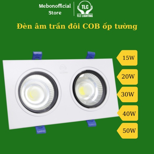TLC - Đèn âm trần đôi COB ốp tường phòng khách ngủ tắm chiếu sáng ba màu trắng vàng tuổi thọ cao bền-Bảo hành chính hãng
