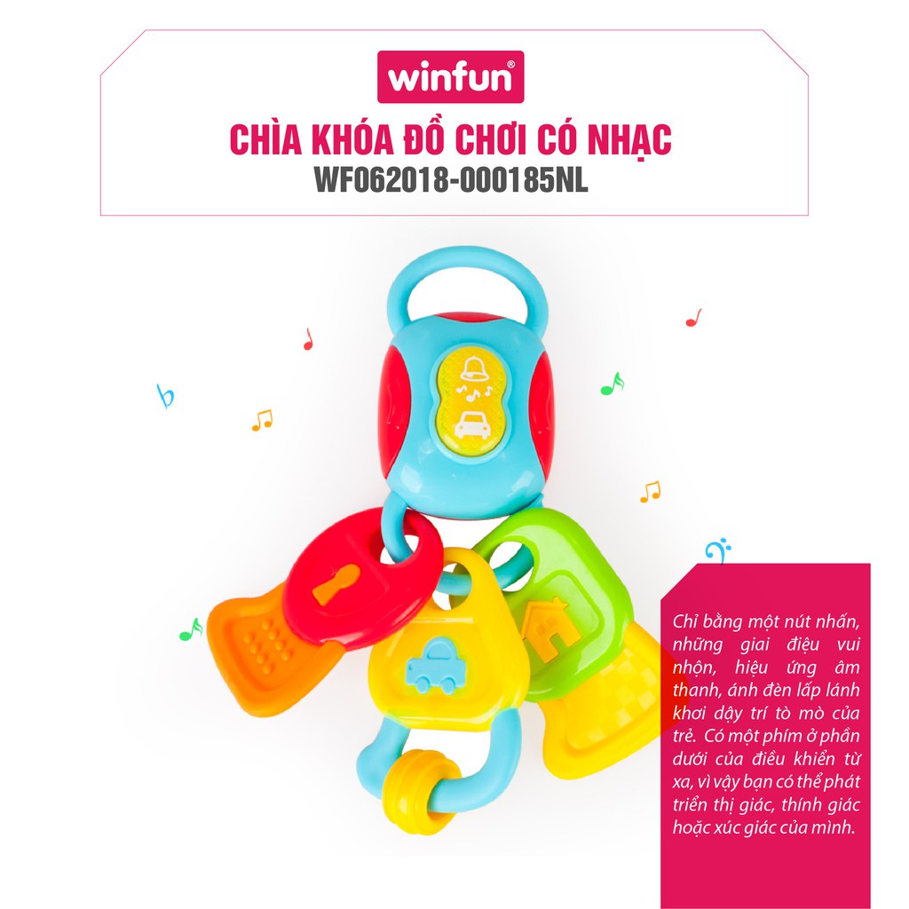 FREE SHIP !!! Đồ chơi gặm nướu hình chìa khóa có phát nhạc Winfun 0185