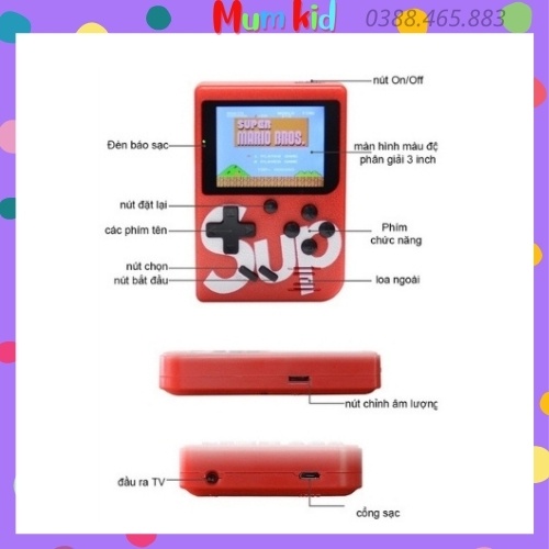 Máy chơi game cầm tay 4 nút SUP 400 trò vui nhộn chơi được 2 người giá rẻ. BH 6 tháng MUMKID48